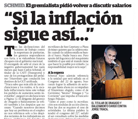 «Si la inflación sigue así…»