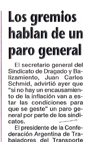Los gremios hablan de un paro general
