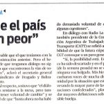 Advierten que el país «va de mal en peor»