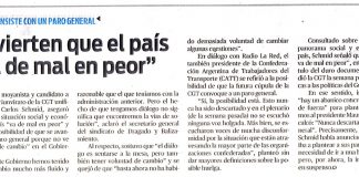 Advierten que el país «va de mal en peor»