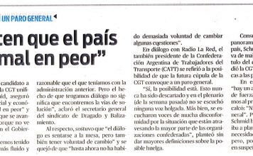 Advierten que el país «va de mal en peor»