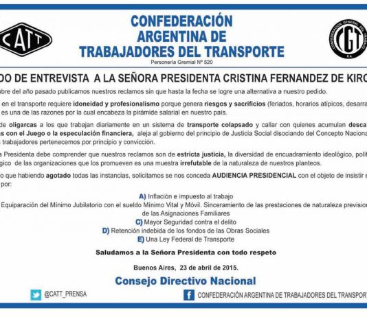 Pedido de Entrevista a la Presidenta Cristina Fernández