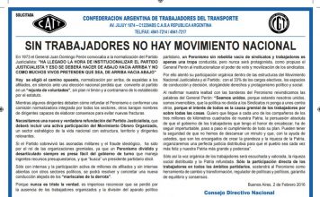 Sin trabajadores no hay Movimiento Nacional