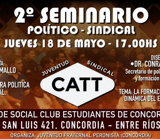 2do Seminario Político Sindical de la Juventud CATT en Concordia