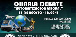 Este jueves, Charla-Debate sobre Automatización Laboral en la CATT