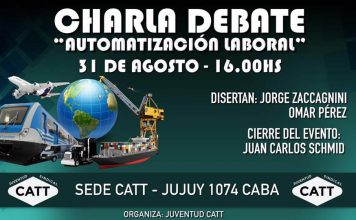 Este jueves, Charla-Debate sobre Automatización Laboral en la CATT