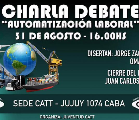 Este jueves, Charla-Debate sobre Automatización Laboral en la CATT