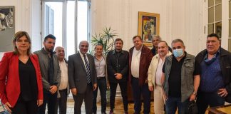 Reunión de la Confederación Argentina de Trabajadores del Transporte con el Jefe de Gabinete de Ministros, Juan Manzur y el Presidente del bloque de Diputados del Frente de Todos, Máximo Kirchner